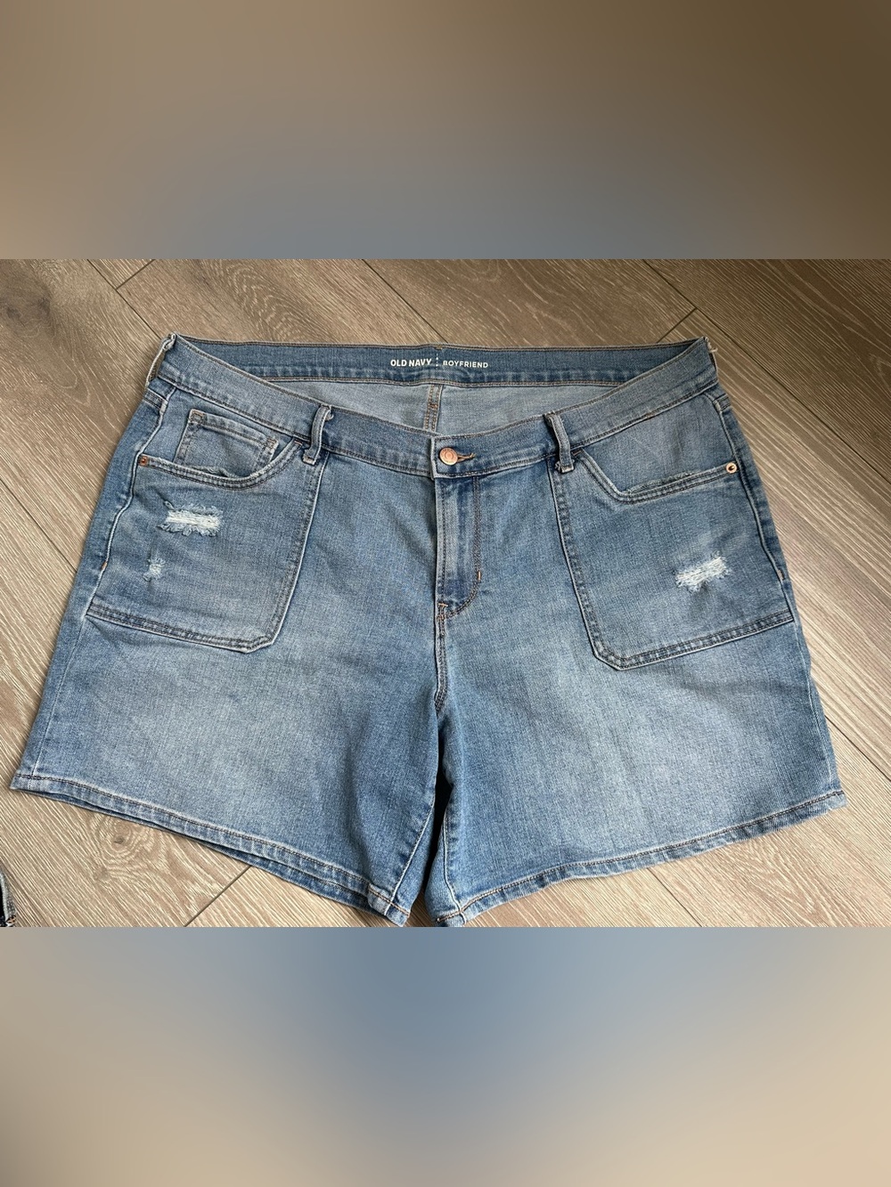 Old Navy Blue Boyfriend Denim Shorts